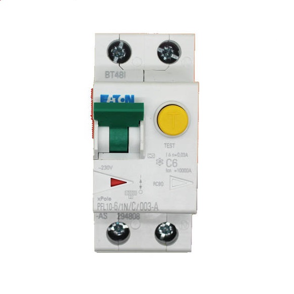 Pemutus litar mini Eaton MCB PBSM 30mA 2/3/4-tiang JENIS AC Kelewatan Masa
