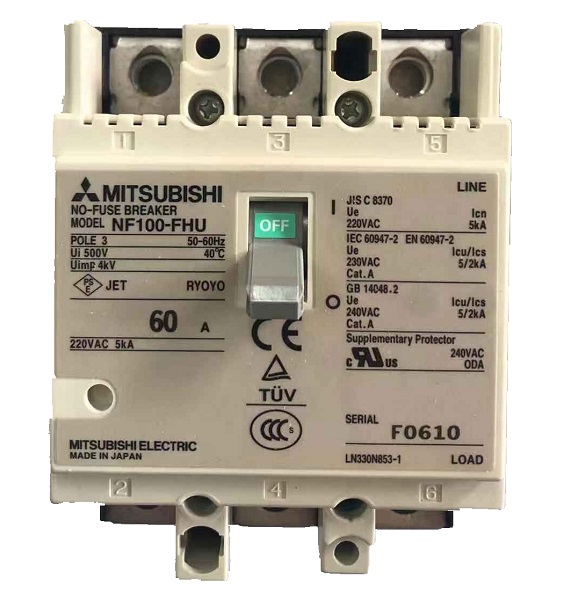 Mitsubishi įžeminimo nuotėkio grandinės pertraukiklis NF100-FHU NV100-FHU